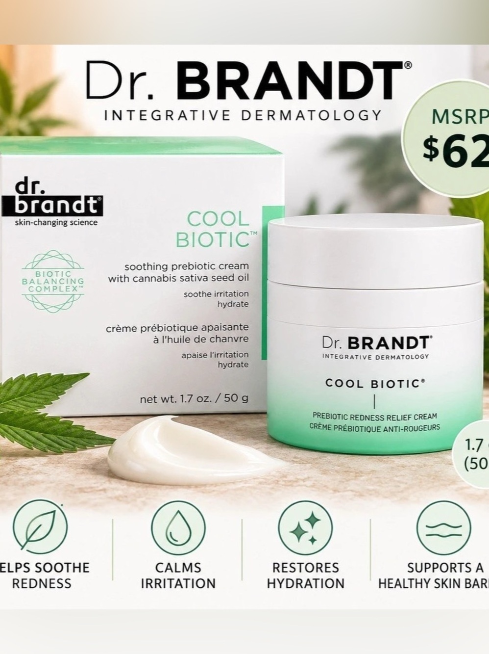 Dr. Brandt Cool Biotic Prebiotic Soothing Cream
